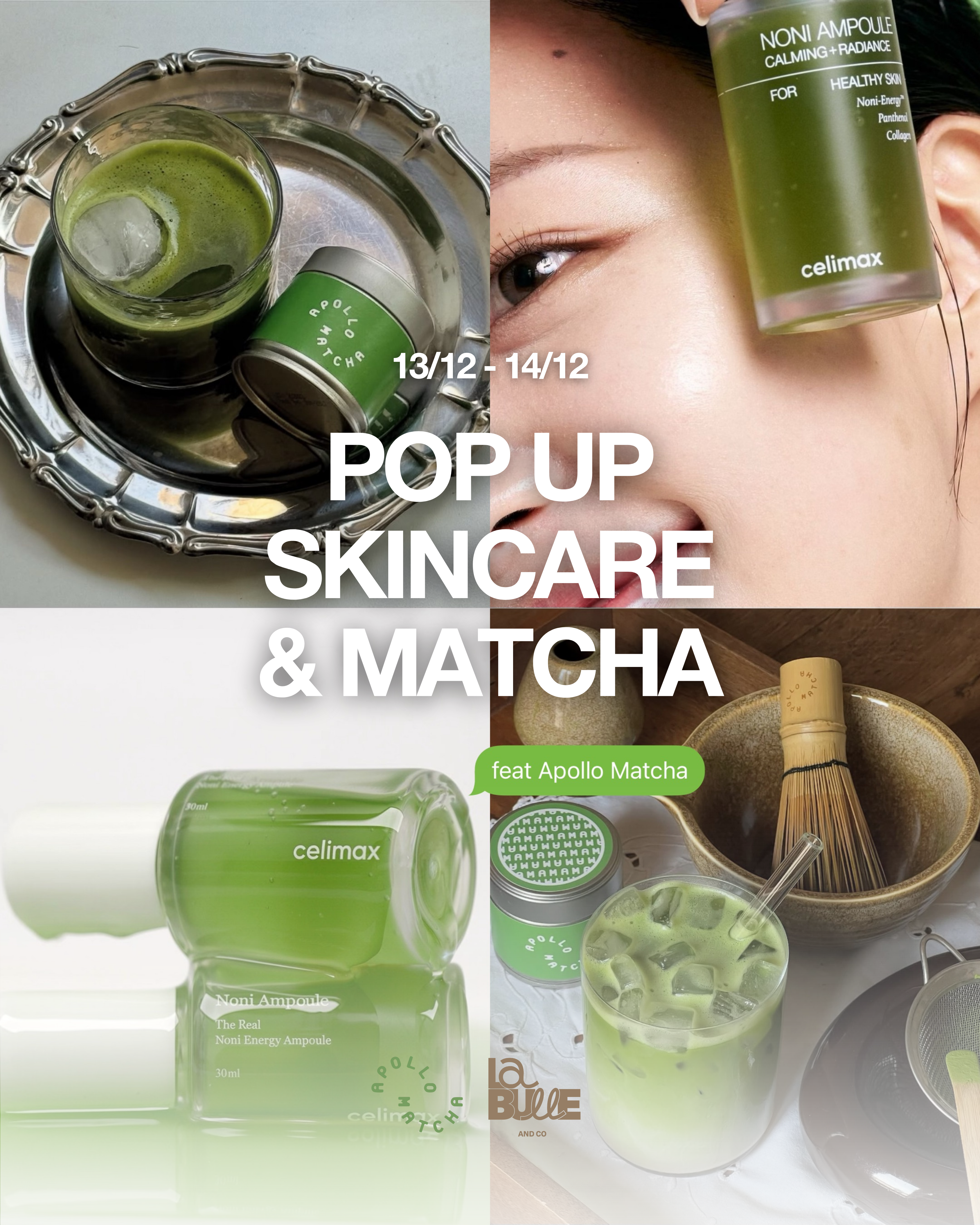 Pop-Up Matcha à Paris : Apollo Matcha x La Bulle & Co, Skincare & Matcha – 13 & 14 Décembre